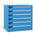 [D53A100C0100104] Cassettiera Master DE con 6 cassetti 6x150 – H 1000 mm – 1020 × 726 × 1000 mm (54×36 EH), Blu (RAL 5012)
