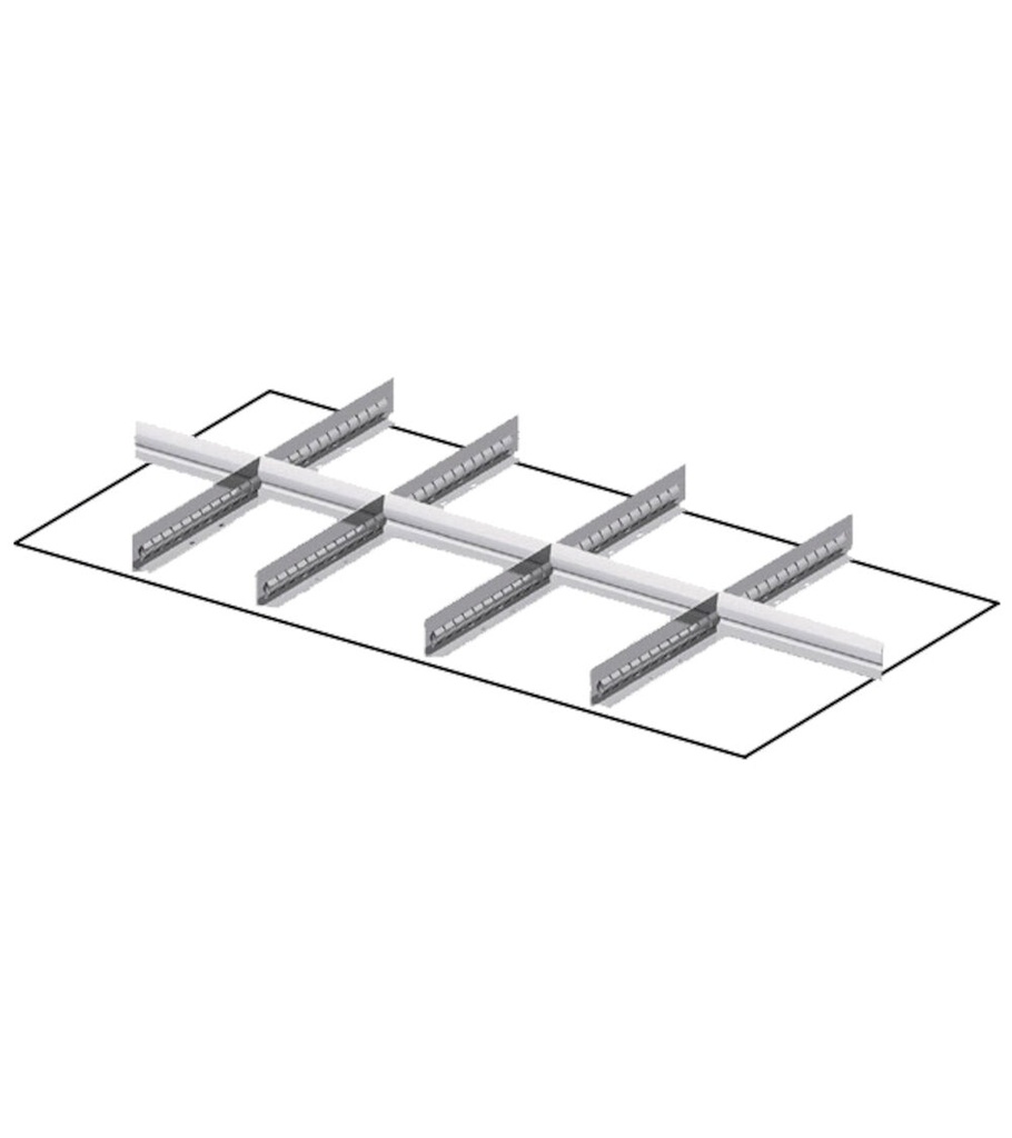 [FFH40200500] Set 4 divisori longitudinali, 5 divisori trasversali per cassetti con H 200/250 mm, 54x27 EH