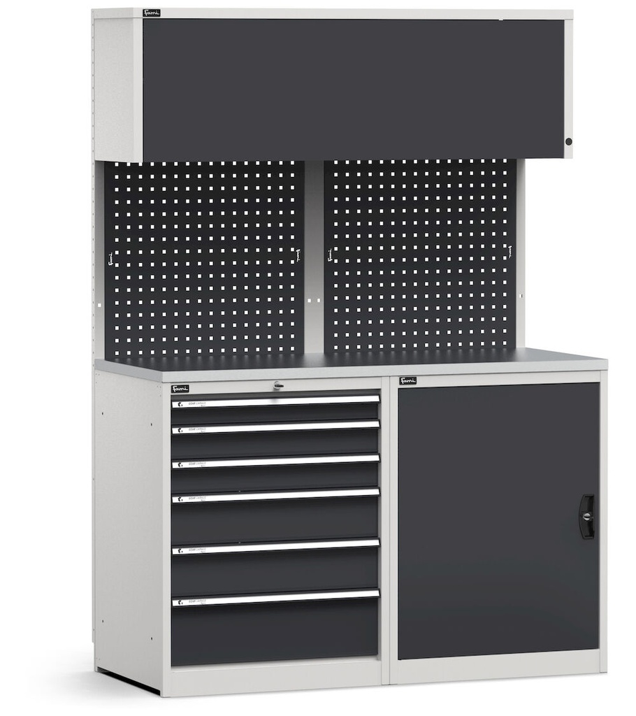 [GARAGE024] Modulo con cassettiera e armadio, L 1428 mm (cod. GARAGE024)