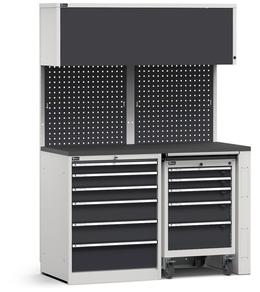 [GARAGE027] Modulo con cassettiera e carrello portautensili, L 1428 mm (cod. GARAGE027)