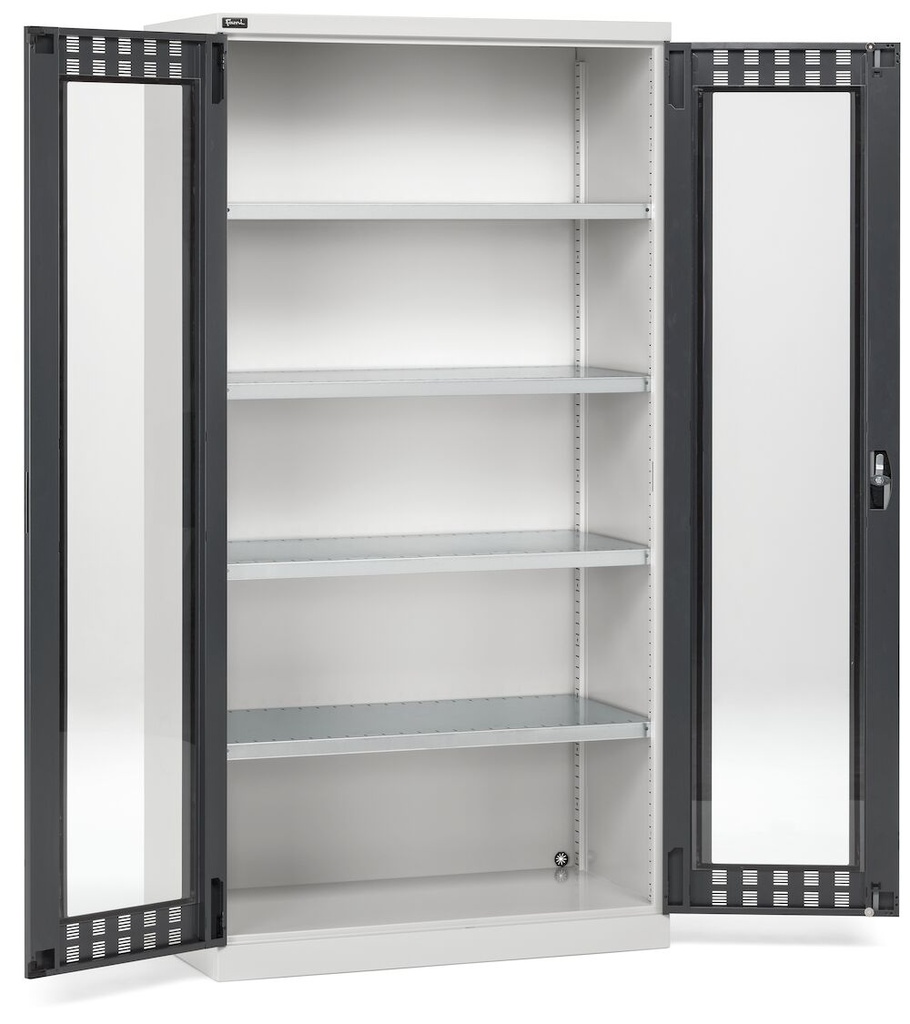 [GARAGE072] Armadio da officina con porte a battente fessurate in policarbonato, L 1023 mm