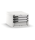 [M23A040C0100208] Cassettiera Master con 3 cassetti 2x75 1x150 – H 400 mm – 561 × 726 × 400 mm (27×36 EH), Grigio chiaro (RAL 7035)