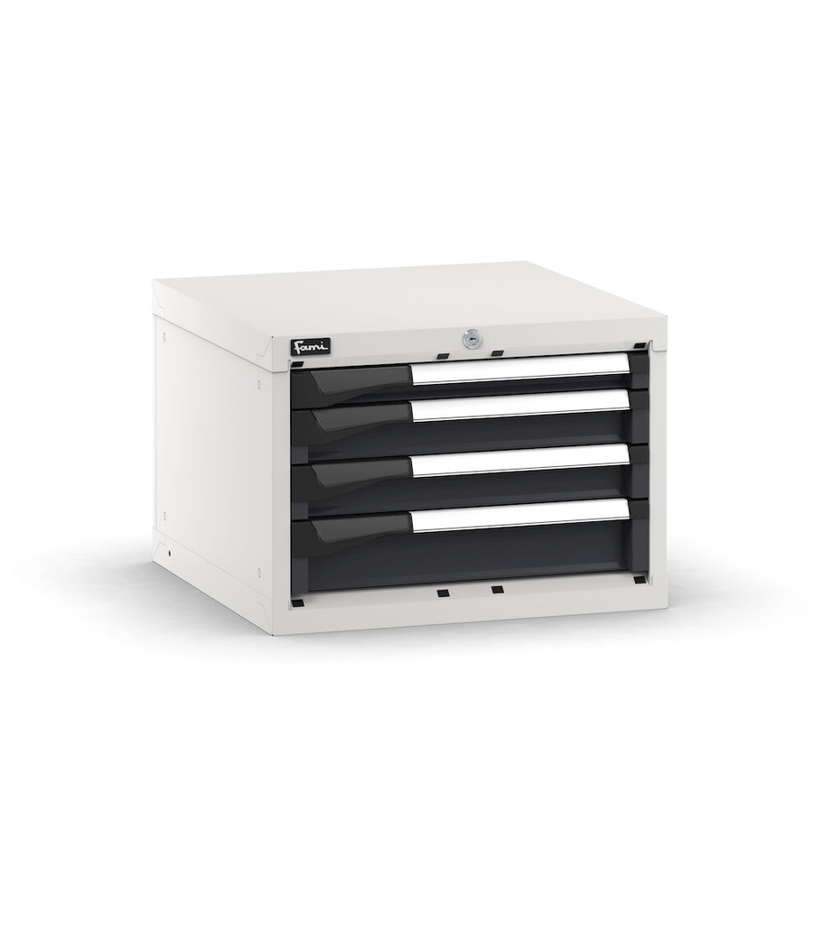 [M22A040C01003PD] Cassettiera Master con 4 cassetti 1x50 2x75 1x100 – H 400 mm – 561 × 573 × 400 mm (27×27 EH), Grigio chiaro + Grigio antracite (RAL 7035+7016)