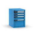 [M23A080C0105404] Cassettiera Master con 5 cassetti 1x50 2x100 1x150 1x300 – H 800 mm – 561 × 726 × 800 mm (27×36 EH), Blu (RAL 5012)