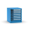 [M33A085C0108704] Cassettiera Master con 8 cassetti 1x50 2x75 4x100 1x150 – H 850 mm – 714 × 726 × 850 mm (36×36 EH), Flessibile – fino a 100 kg, Blu (RAL 5012)