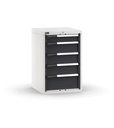 [M22A085C01088PD] Cassettiera Master con 5 cassetti 1x100 3x150 1x200 – H 850 mm – 561 × 573 × 850 mm (27×27 EH), Flessibile – fino a 100 kg, Grigio chiaro + Grigio antracite (RAL 7035+7016)