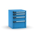 [M33A085C0109204] Cassettiera Master con 4 cassetti 1x100 1x150 1x200 1x300 – H 850 mm – 714 × 726 × 850 mm (36×36 EH), Flessibile – fino a 100 kg, Blu (RAL 5012)
