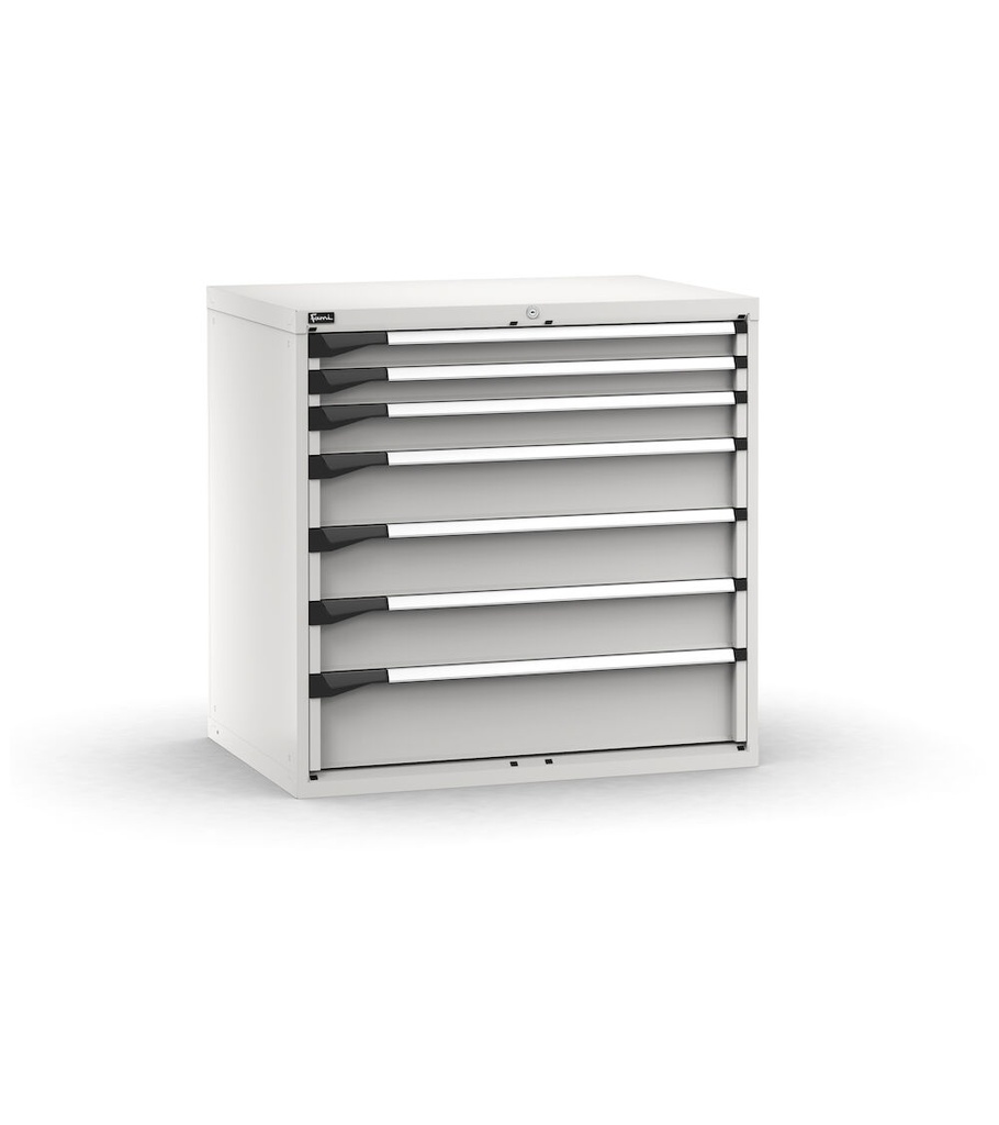 [M53A100C010AW08] Cassettiera Master con 7 cassetti 2x75 1x100 3x150 1x200 – H 1000 mm – 1020 × 726 × 1000 mm (54×36 EH), Flessibile – fino a 100 kg, Grigio chiaro (RAL 7035)