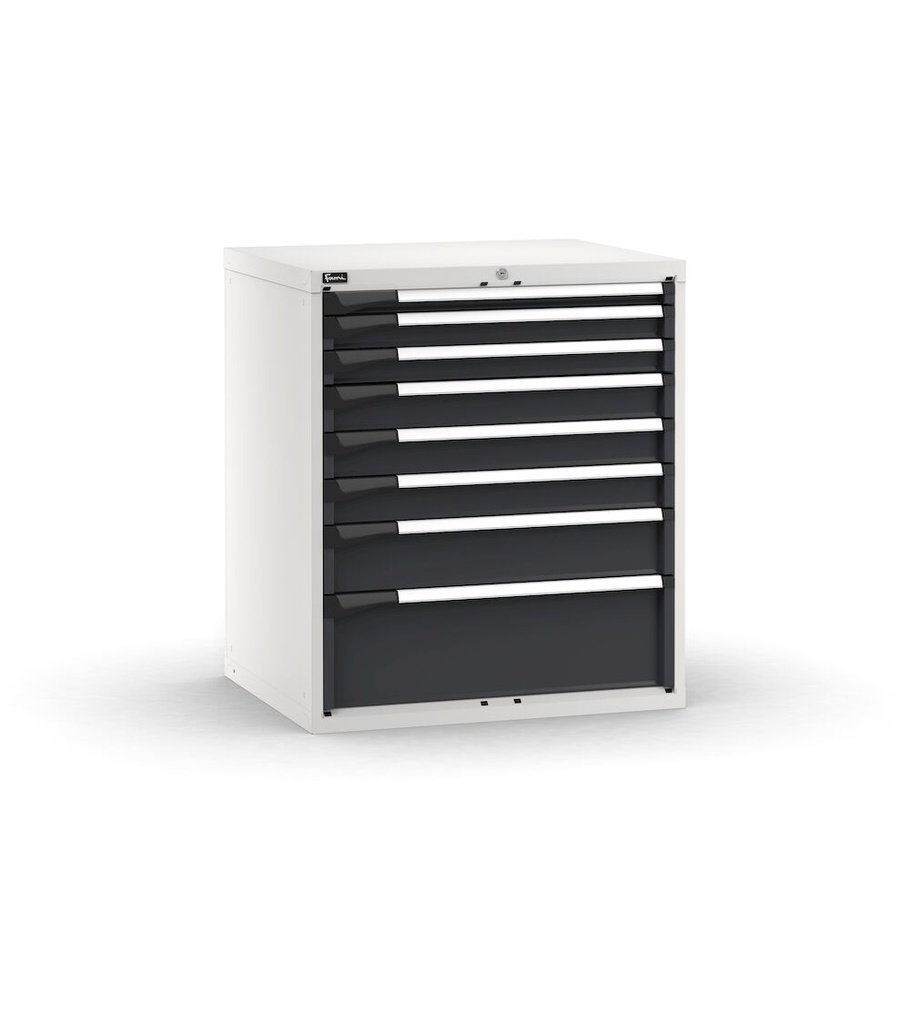 [M43A100C010BRPD] Cassettiera Master con 8 cassetti 1x50 2x75 3x100 1x150 1x250 – H 1000 mm – 867 × 726 × 1000 mm (45×36 EH), Telescopica 100% – 200 kg, Grigio chiaro + Grigio antracite (RAL 7035+7016)