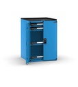 [M33A100C010CC04] Cassettiera Master con porte con 4 cassetti 4x75 – H 1022 mm – 714 × 726 × 1022 mm (36×36 EH), Flessibile – fino a 100 kg, Blu (RAL 5012)