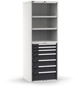 [M33A200C010FSPD] Cassettiera Master con 7 cassetti 2xPR 2x75 1x100 3x150 1x200 – H 2000 mm – 714 × 726 × 2000 mm (36×36 EH), Flessibile – fino a 100 kg, Grigio chiaro + Grigio antracite (RAL 7035+7016)