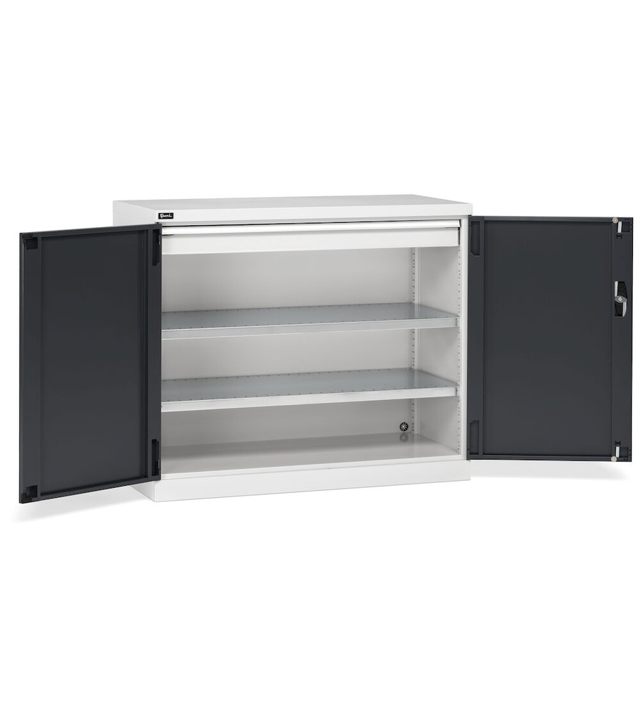 [PERFOM15004] Armadio con porte a battente Perfom – 64×27 EH 1 cassetti – Grigio chiaro + Grigio antracite (RAL 7035+7016)