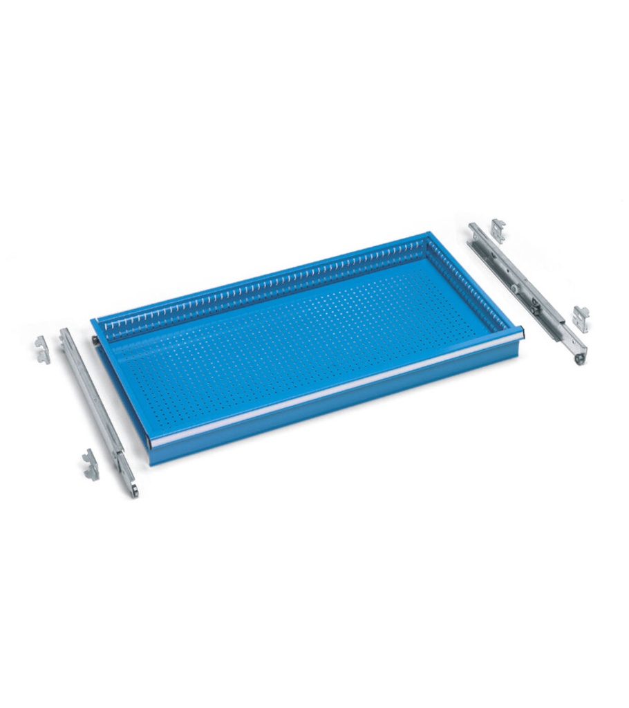 [FAC9915190004] Cassetto a estrazione telescopica H=100 mm Perfom – H 100 mm – 1141 × 505 × 100 mm (64×27 EH), Blu (RAL 5012)