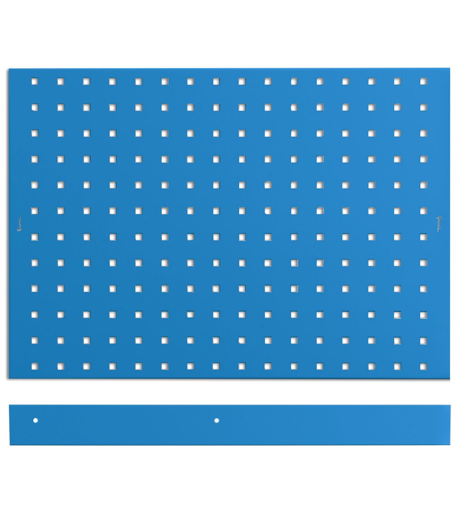 [FBL76080104] Pannello forato/mensola con 1 bordo fermacasse Work – Blu (RAL 5012)