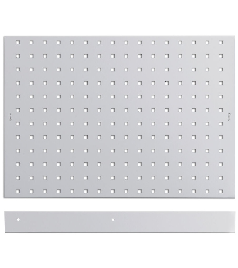 [FBL76080108] Pannello forato/mensola con 1 bordo fermacasse Work – Grigio chiaro (RAL 7035)