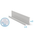 [FBL76310208] Kit 2 pannelli forati/mensole con 1 bordo fermacasse Work Look – 1438 × 40 × 304 mm, Grigio chiaro (RAL 7035)
