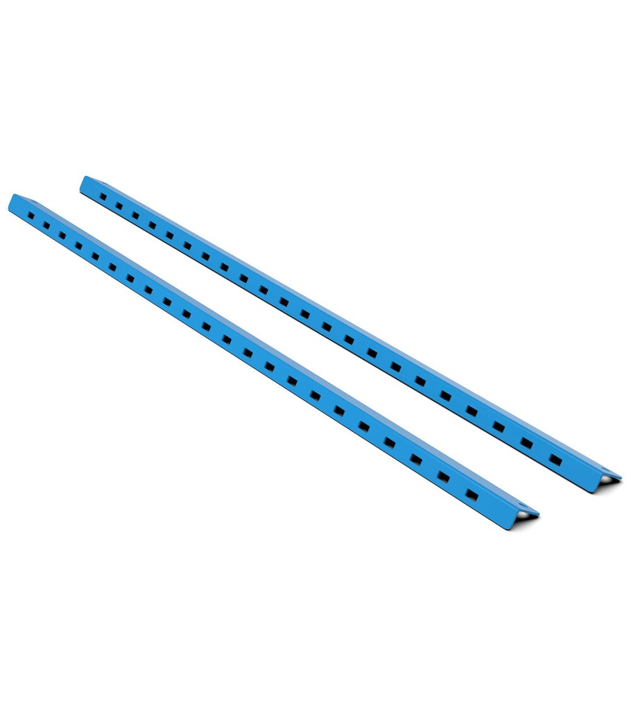 [FBL8060000004] Coppia staffe di fissaggio armadio con tapparella su montanti – H 904 mm – Blu (RAL 5012)