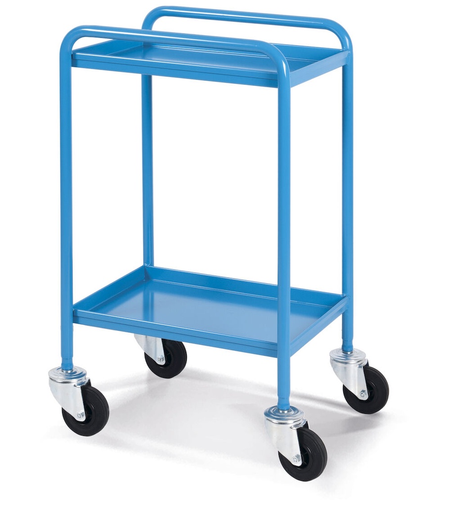[FCR00210004] Carrello con base in acciaio con ruote – Cr senza freni – Blu (RAL 5012)