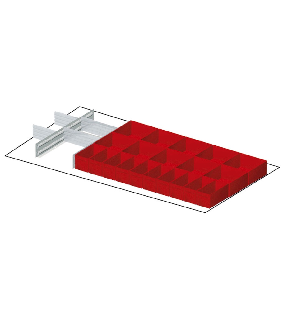 [FFH02500600] Divisori trasversali e longitudinali e cassette divisorie per cassetti con H frontale 100 mm