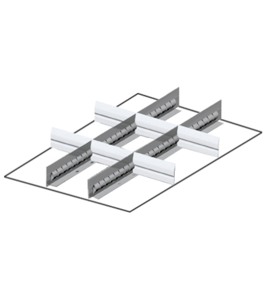 [FFH80050900] Set materiale di separazione per altezza frontale H=50 mm Master – 18×27 EH – 2 divisorio longitudinale fessurato 457 mm, 6 divisorio trasversale 100 mm