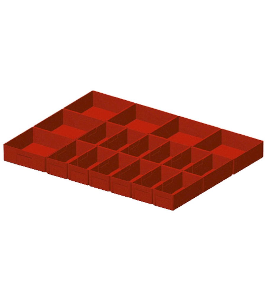 [FFH10051600] Set di 18 cassette divisorio in plastica per cassetti con H 50mm,  36x27 EH