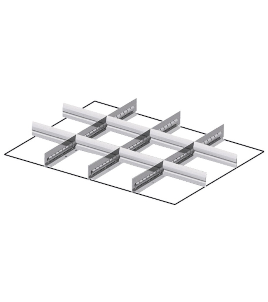 [FFH10070300] Set materiale di separazione per altezza frontale H=75 mm Master – 36×27 EH – 3 divisorio longitudinale fessurato 457 mm, 8 divisorio trasversale 151 mm