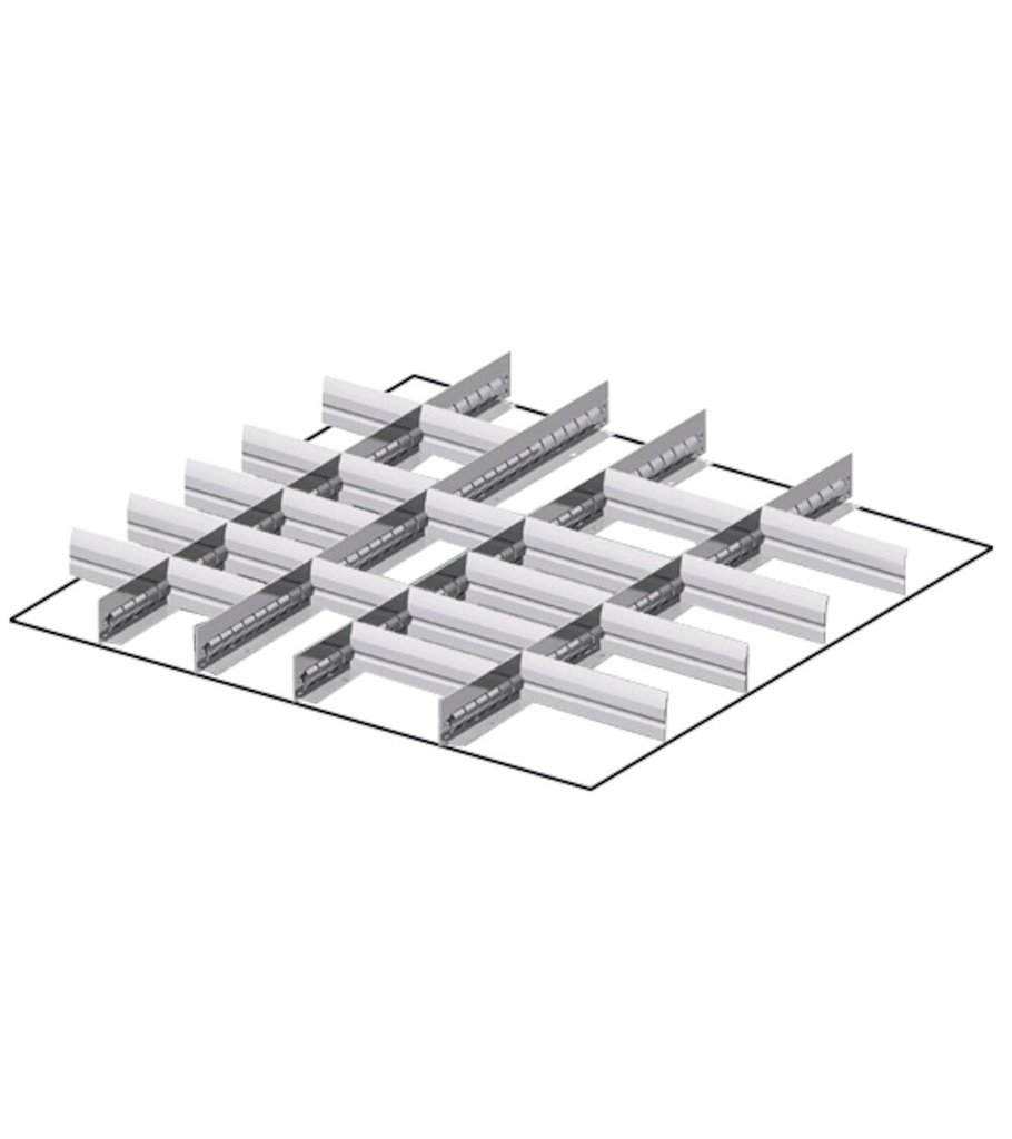 [FFH20070800] Set materiale di separazione per altezza frontale H=75 mm Master – 36×36 EH – 4 divisorio longitudinale fessurato 610 mm, 9 divisorio trasversale 151 mm, 12 divisorio trasversale 100 mm