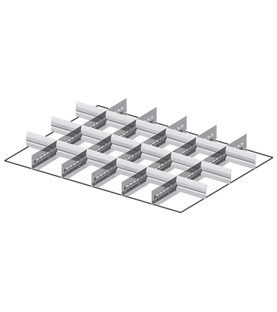 [FFH10102200] Set materiale di separazione per altezza frontale H=100/125 mm Master – 36×27 EH – 5 divisorio longitudinale fessurato 457 mm, 18 divisorio trasversale 100 mm
