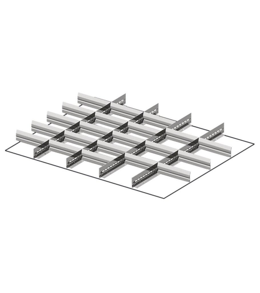 [FFH30100300] Set materiale di separazione per altezza frontale H=100/125 mm Master – 45×36 EH – 4 divisorio longitudinale fessurato 610 mm, 21 divisorio trasversale 151 mm