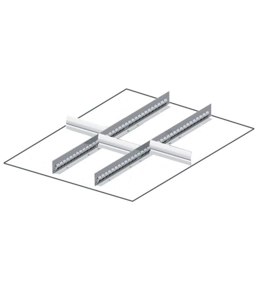[FFH86100800] Set materiale di separazione per altezza frontale H=100/125 mm Master – 27×36 EH – Standard, 2 divisorio longitudinale fessurato 610 mm, 3 divisorio trasversale 151 mm