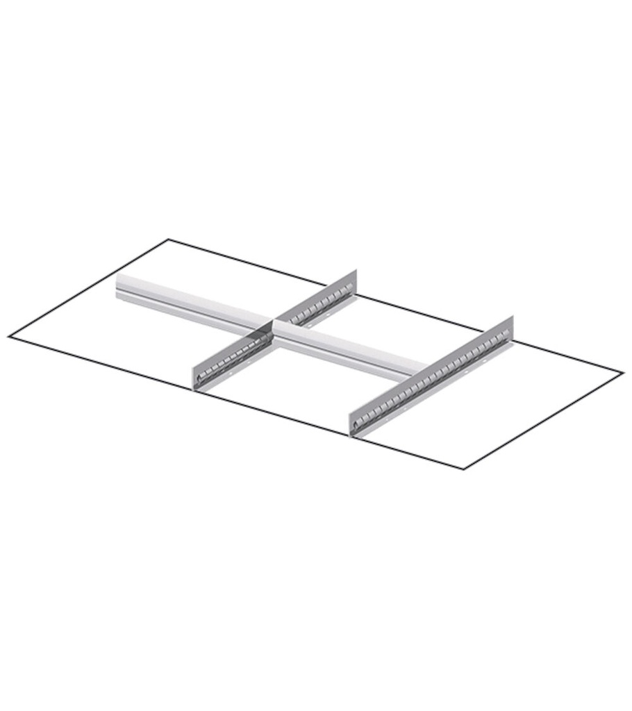 [FFH40202000] Set materiale di separazione per altezza frontale H=200/250 mm Master – 54×27 EH – 2 divisori longitudinali fessurati 457 mm, 2 divisori trasversali 304 mm