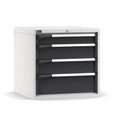 [M33A070C01049PD] Armadio con 4 cassetti 1x100 2x150 1x200 Master – H 700 mm – 714 × 726 × 700 mm (36×36 EH), Grigio chiaro + Grigio antracite (RAL 7035+7016)