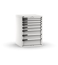 [M33A100C010CV08] Cassettiera Master con 8 cassetti 1x50 2x75 2x100 2x150 1x200 – H 1000 mm – 714 × 726 × 1000 mm (36×36 EH), Telescopica 100% – 200 kg, Grigio chiaro (RAL 7035)