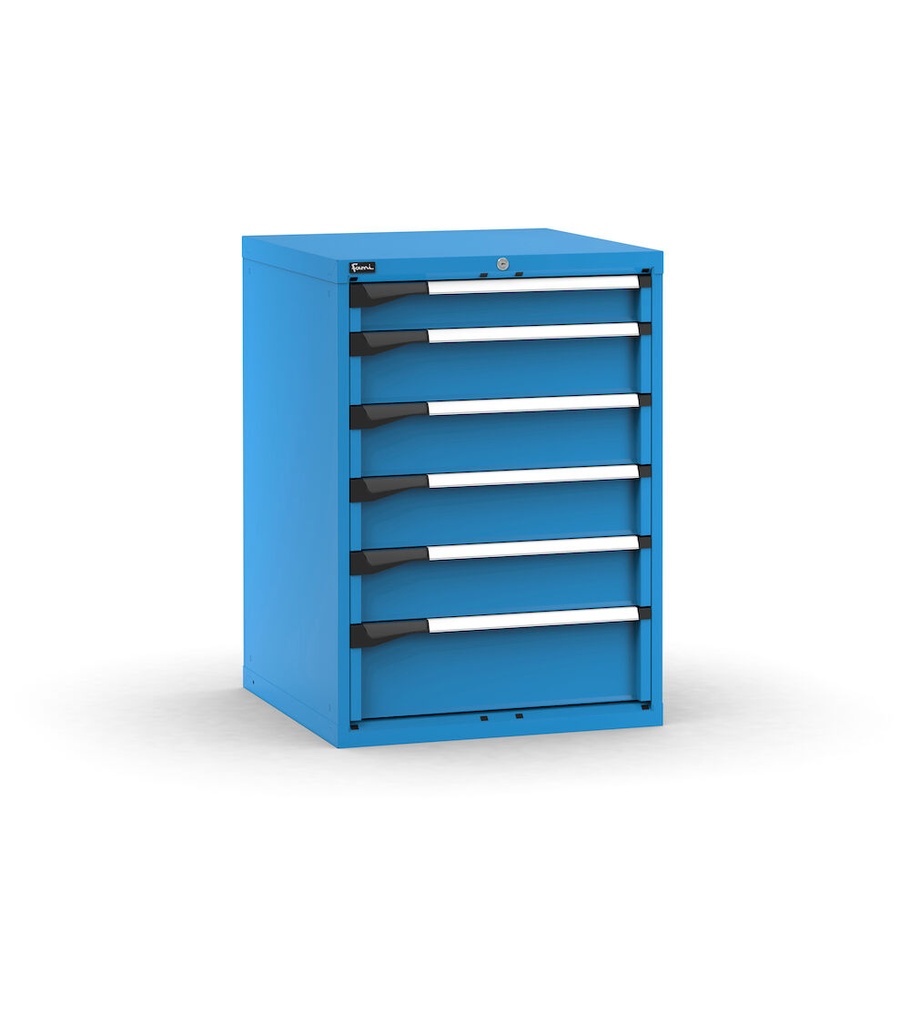 [M33A100C010DB04] Cassettiera Master con 6 cassetti 1x100 4x150 1x200 – H 1000 mm – 714 × 726 × 1000 mm (36×36 EH), Flessibile – fino a 100 kg, Blu (RAL 5012)