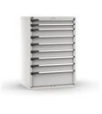 [M53A150C010FJ08] Cassettiera Master con 9 cassetti 2x100 6x150 1x300 – H 1500 mm – 1020 × 726 × 1500 mm (54×36 EH), Flessibile – fino a 100 kg, Grigio chiaro (RAL 7035)