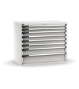 [M63A100C010CN08] Cassettiera Master con 8 cassetti 2x75 4x100 1x150 1x200 – H 1000 mm – 1190 × 726 × 1000 mm (64×36 EH), Flessibile – fino a 100 kg, Grigio chiaro (RAL 7035)