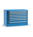 [M73A100C010CN04] Cassettiera Master con 8 cassetti 2x75 4x100 1x150 1x200 – H 1000 mm – 1428 × 726 × 1000 mm (78×36 EH), Flessibile – fino a 100 kg, Blu (RAL 5012)