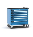 [M53R085C0109504] Armadio con ruote con 7 cassetti 2x75 3x100 2x150 Master – H 1117 mm – Blu (RAL 5012)