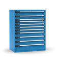 [M63A150C010ME04] Cassettiera Master con 11 cassetti 1x150 1x125 1x75 4x100 3x150 1x200 – H 1500 mm – 1190 × 726 × 1500 mm (64×36 EH), Blu (RAL 5012)