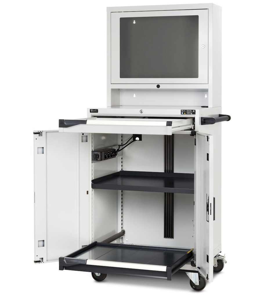 [MASTERCS01] Armadio porta computer con modulo base e modulo porta con finestra in policarbonato