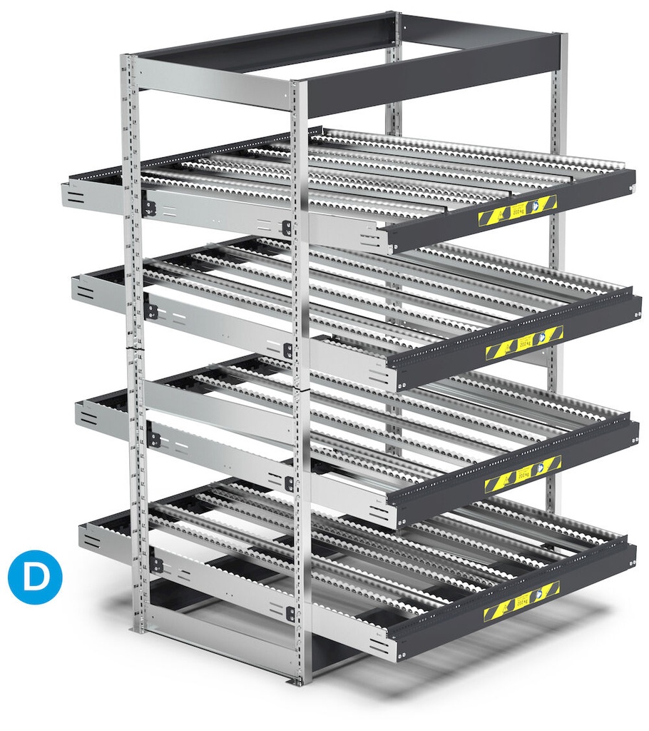 [ST1402] Scaffale con 4 telai inclinabili – 1400 × 1509 × 2009 mm
