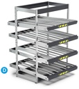 [ST1402] Scaffale con 4 telai inclinabili – 1400 × 1509 × 2009 mm