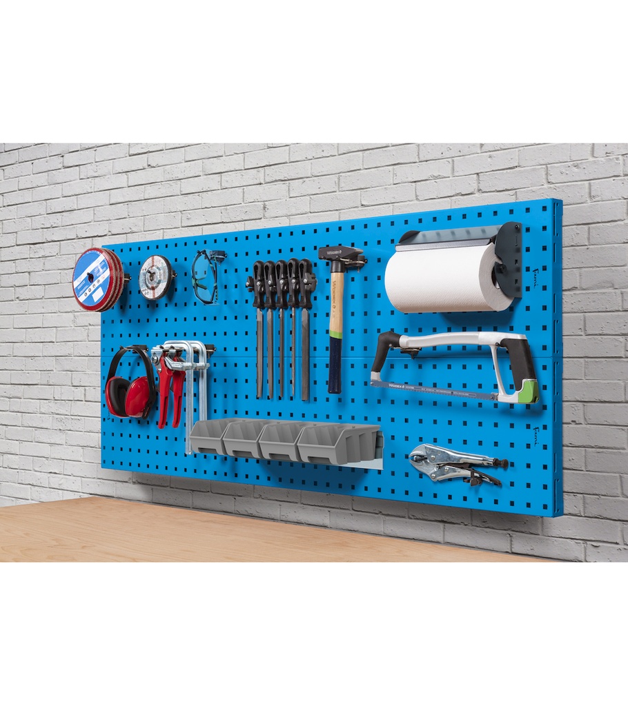 [WORKLOOK1511] Parete porta attrezzi Work Look – 1438 × 218 × 608 mm, Blu (RAL 5012)