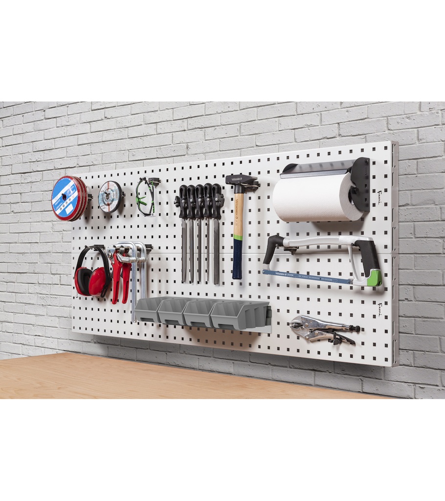 [WORKLOOK1512] Parete porta attrezzi Work Look – 1438 × 218 × 608 mm, Grigio chiaro (RAL 7035)