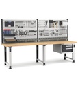 [MASTERWR3017] Banco con 3 cassetti 1x50 1x100 1x150 Master – H 1708/2058 mm – 3000 × 750 × 1708/2058 mm, Grigio chiaro + Grigio antracite (RAL 7035+7016)