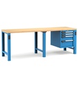 [MASTERWR2520] Banco con 4 cassetti 2x75 1x150 1x200 Master – H 890 mm – 2500 × 750 × 890 mm, Blu + Grigio antracite (RAL 5012+7016)