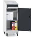 [PERFOM11017] Armadio con porta a battente con leggio Perfom – H 1409 mm – Grigio chiaro + Grigio antracite (RAL 7035+7016)