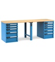 [MASTERWR2562] Banco con 11 cassetti 1x50 4x100 3x150 3x200 Master – H 890 mm – 2500 × 750 × 890 mm, Blu + Grigio antracite (RAL 5012+7016)