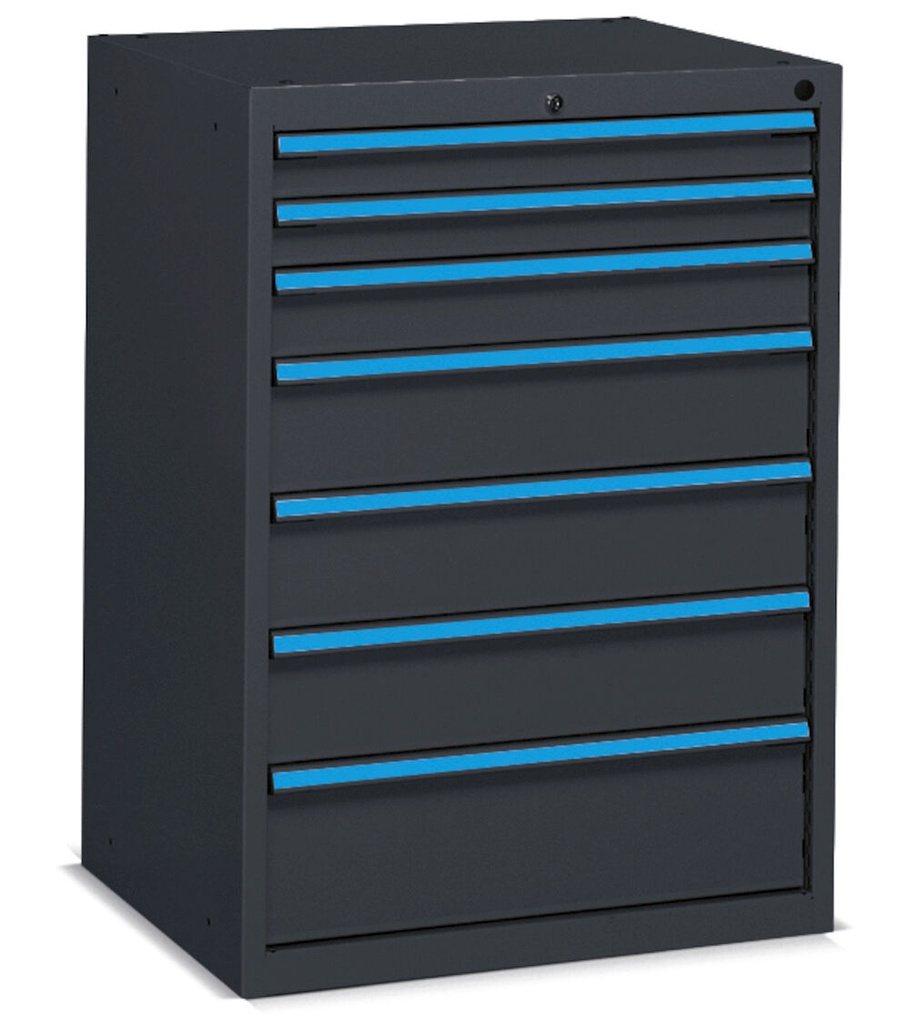 [391A04] Cassettiera per officina con 7 cassetti 2x75 1x100 3x150 1x200 – H 1002 mm – 717 × 600 × 1002 mm (36×27 EH)