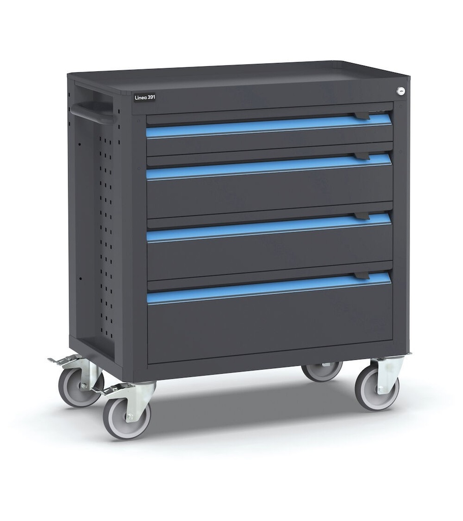 [391C06] Carrello porta attrezzi, Linea 391, 4 cassetti, L790 x P455 x H876 mm